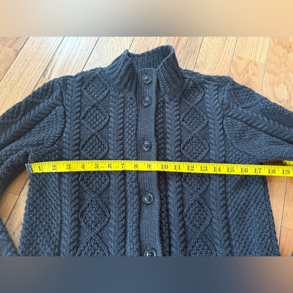 LL Bean Signature Fisherman Cardigan Cable Sweater Gray Women’s Sz L Reg 507594 - Picture 13 of 13